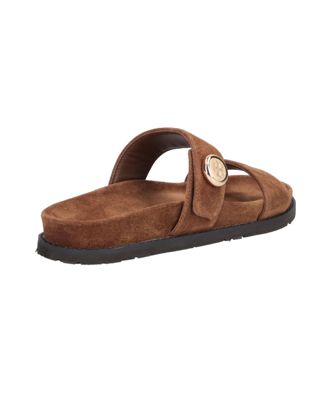 TORY BURCH Коричневые замшевые сандалии, фото 4