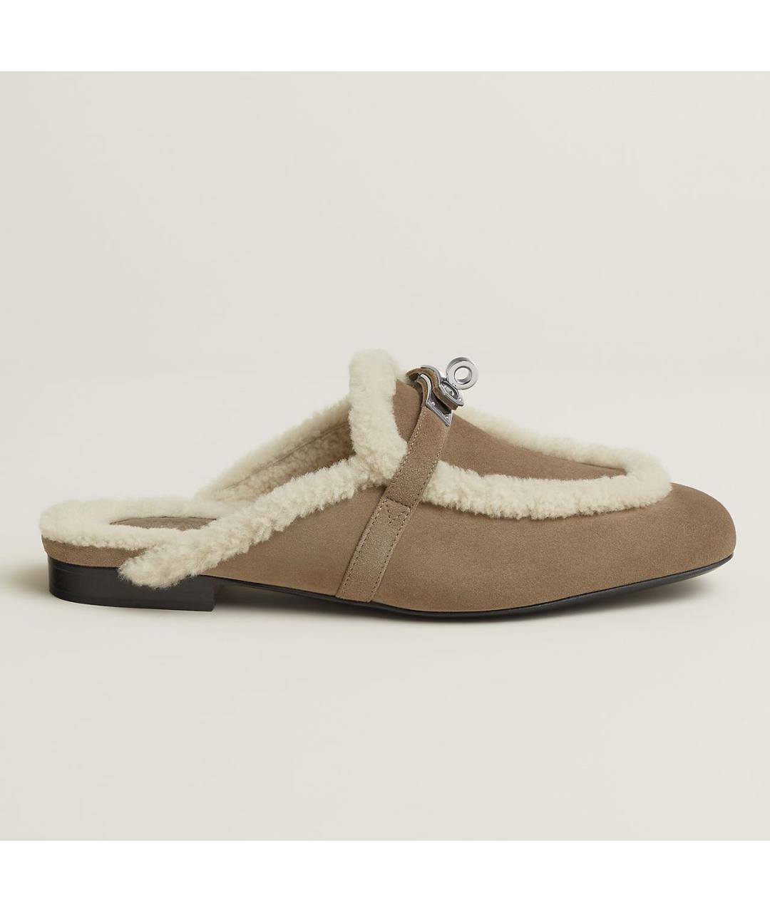 HERMES Серебряные замшевые мюли, фото 8