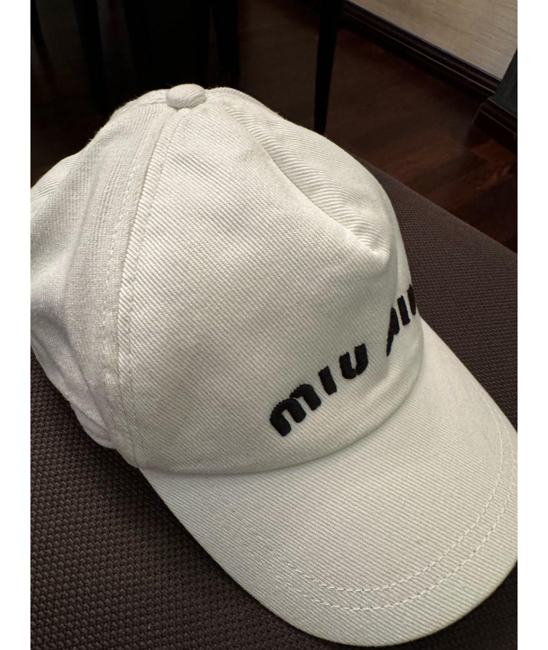 MIU MIU Белая хлопковая кепка, фото 5