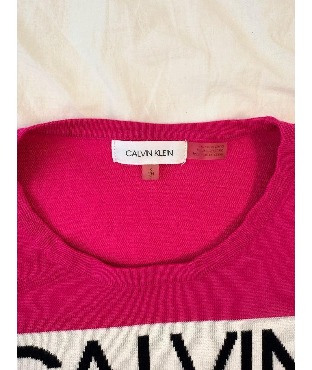 CALVIN KLEIN Фуксия хлопковый джемпер / свитер, фото 4
