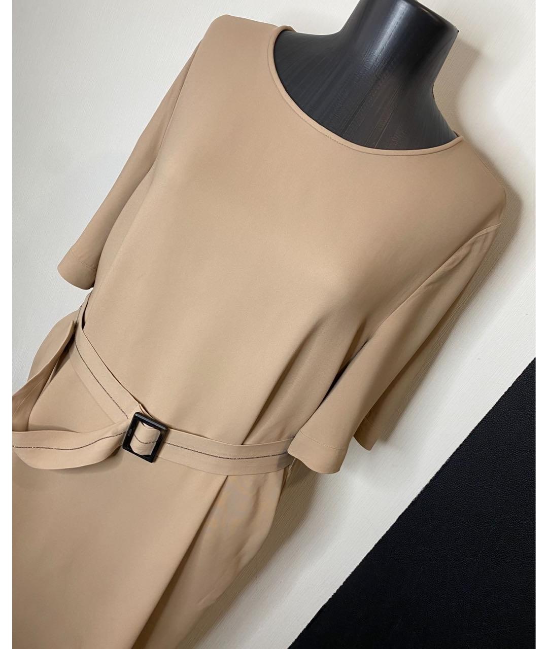 PESERICO Бежевое повседневное платье, фото 5