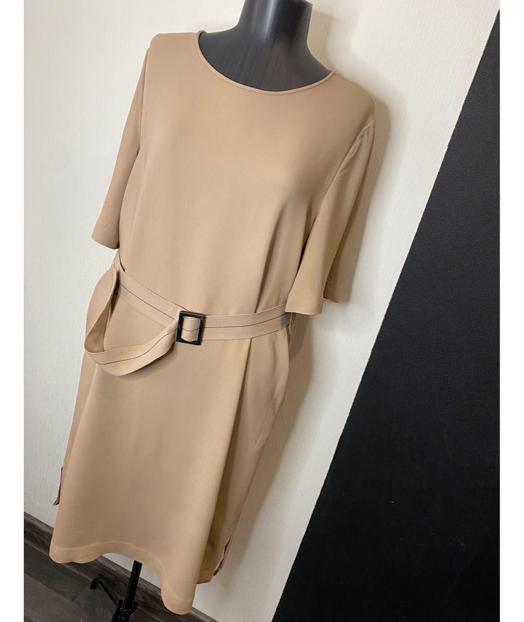 PESERICO Бежевое повседневное платье, фото 8