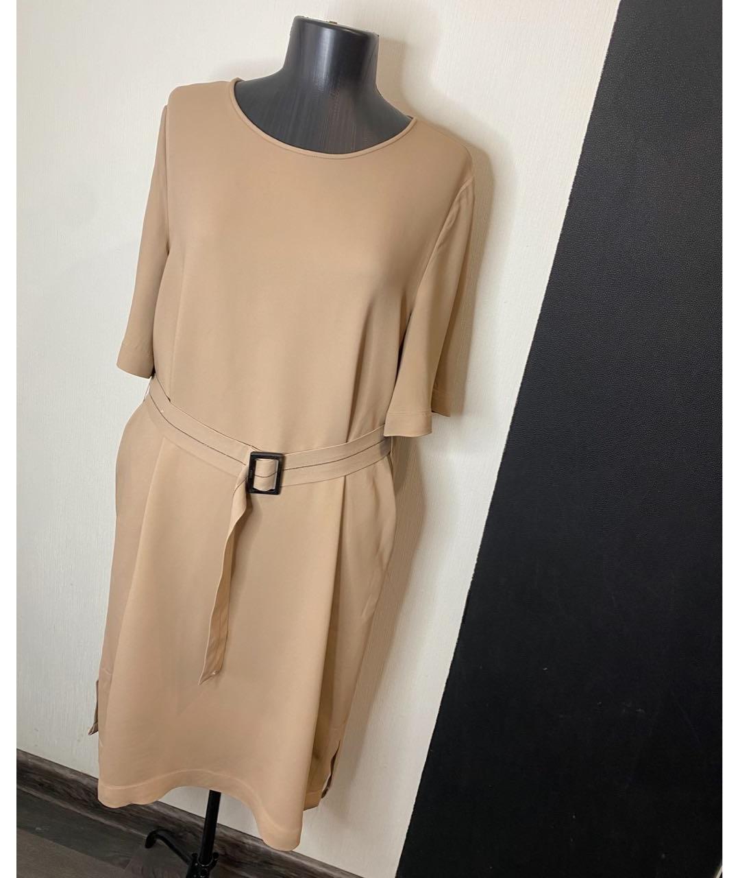 PESERICO Бежевое повседневное платье, фото 2