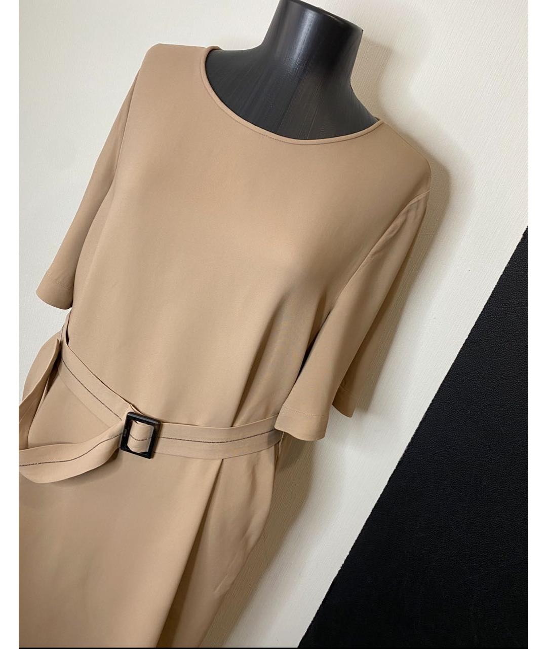 PESERICO Бежевое повседневное платье, фото 3