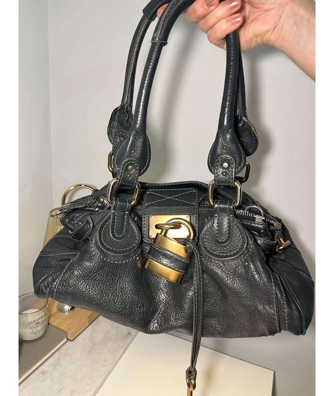 CHLOE Черная кожаная сумка тоут, фото 2