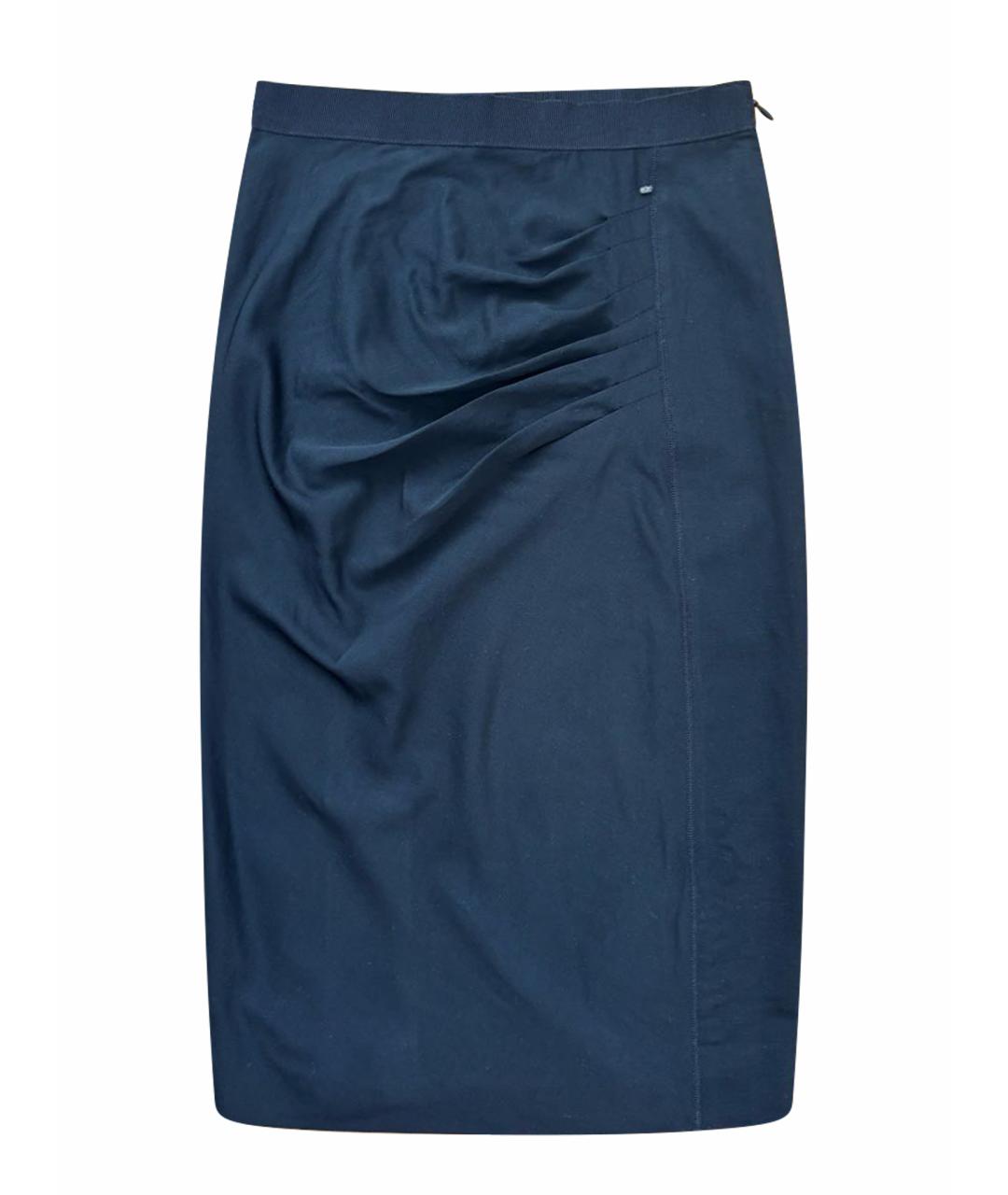 SPORTMAX Черная шерстяная юбка миди, фото 1