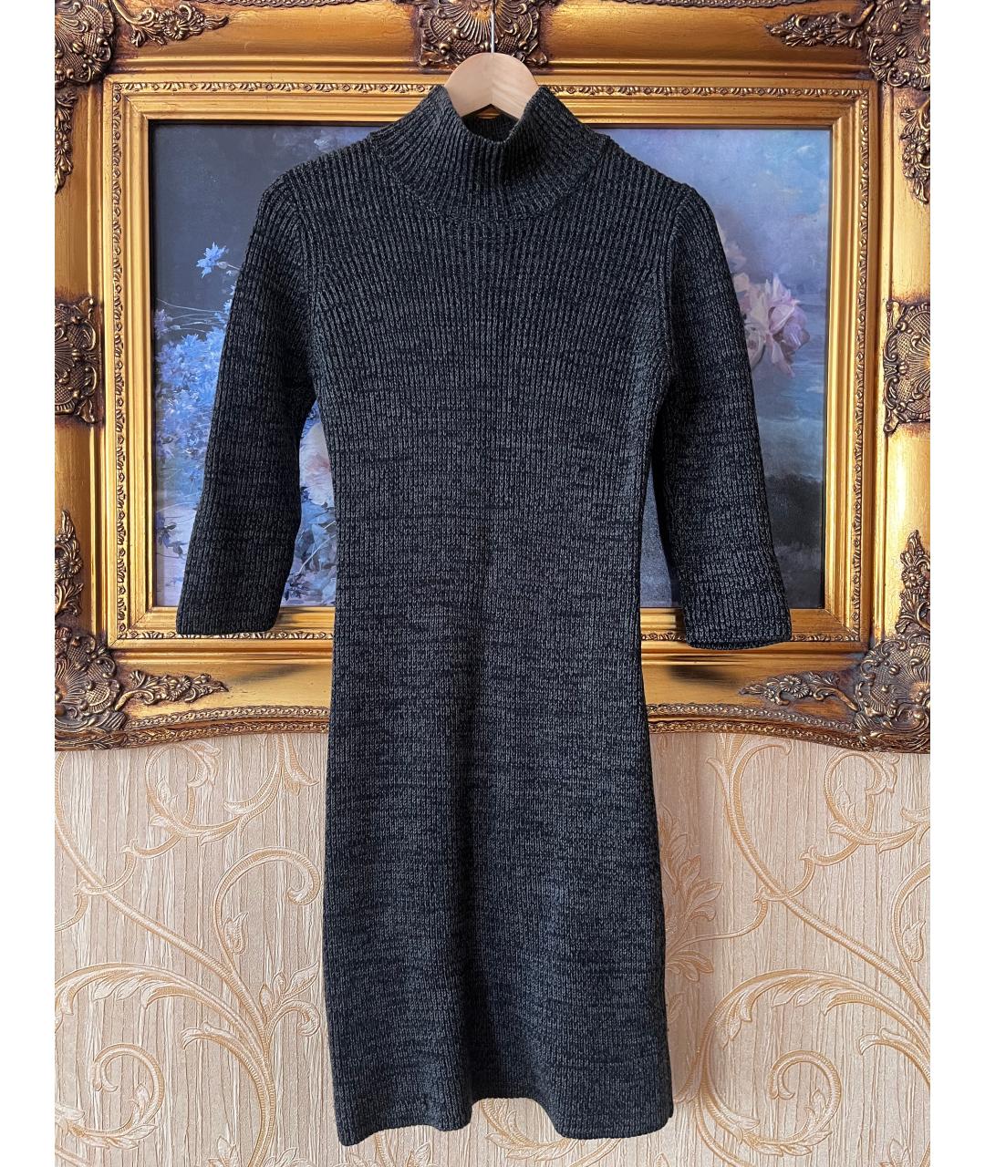 CERRUTI 1881 Серое шерстяное повседневное платье, фото 8