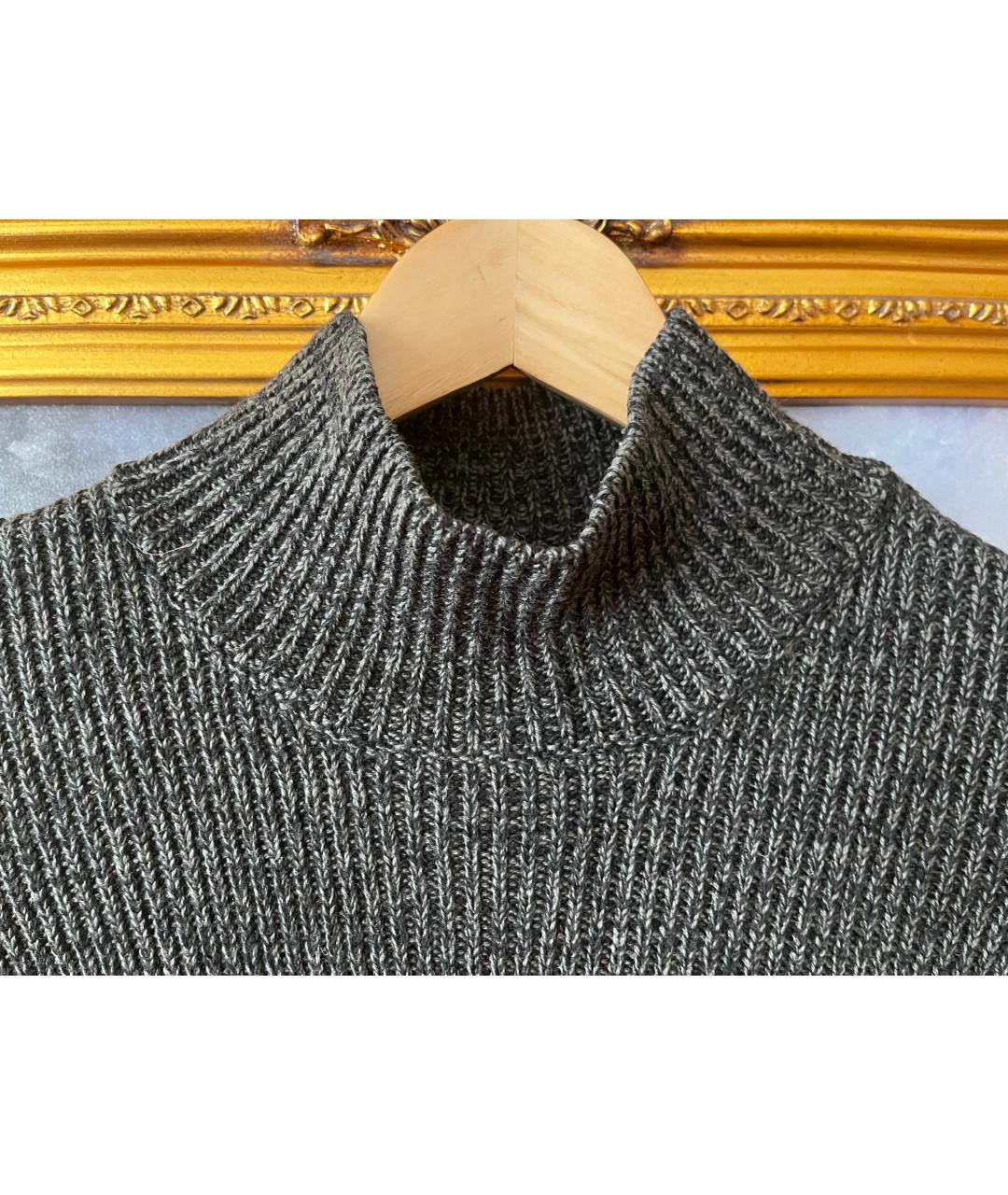 CERRUTI 1881 Серое шерстяное повседневное платье, фото 3