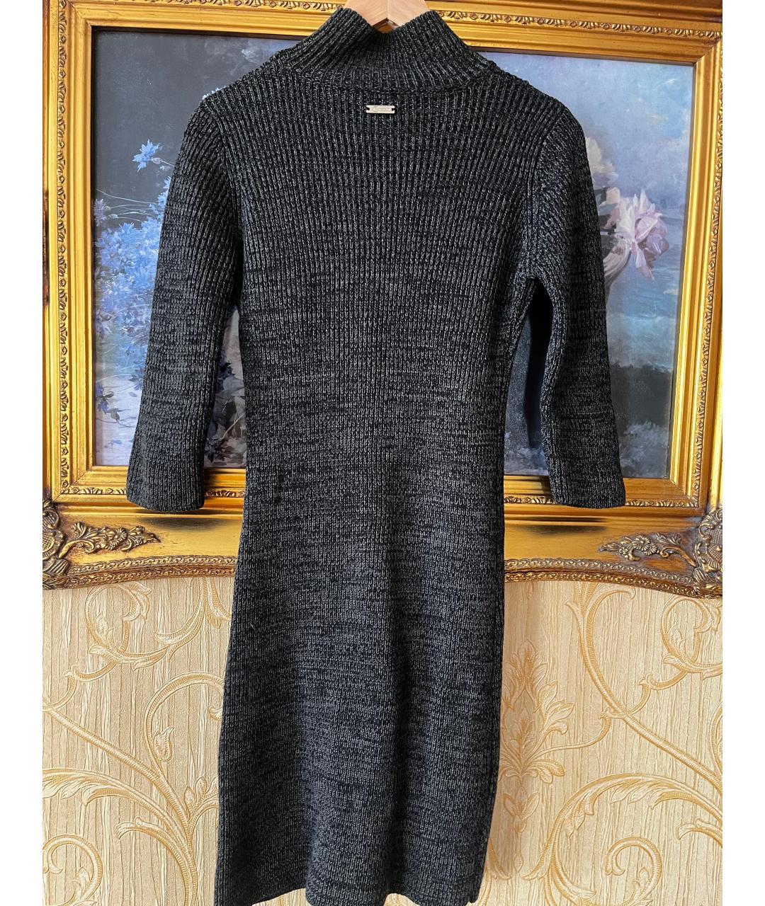 CERRUTI 1881 Серое шерстяное повседневное платье, фото 4