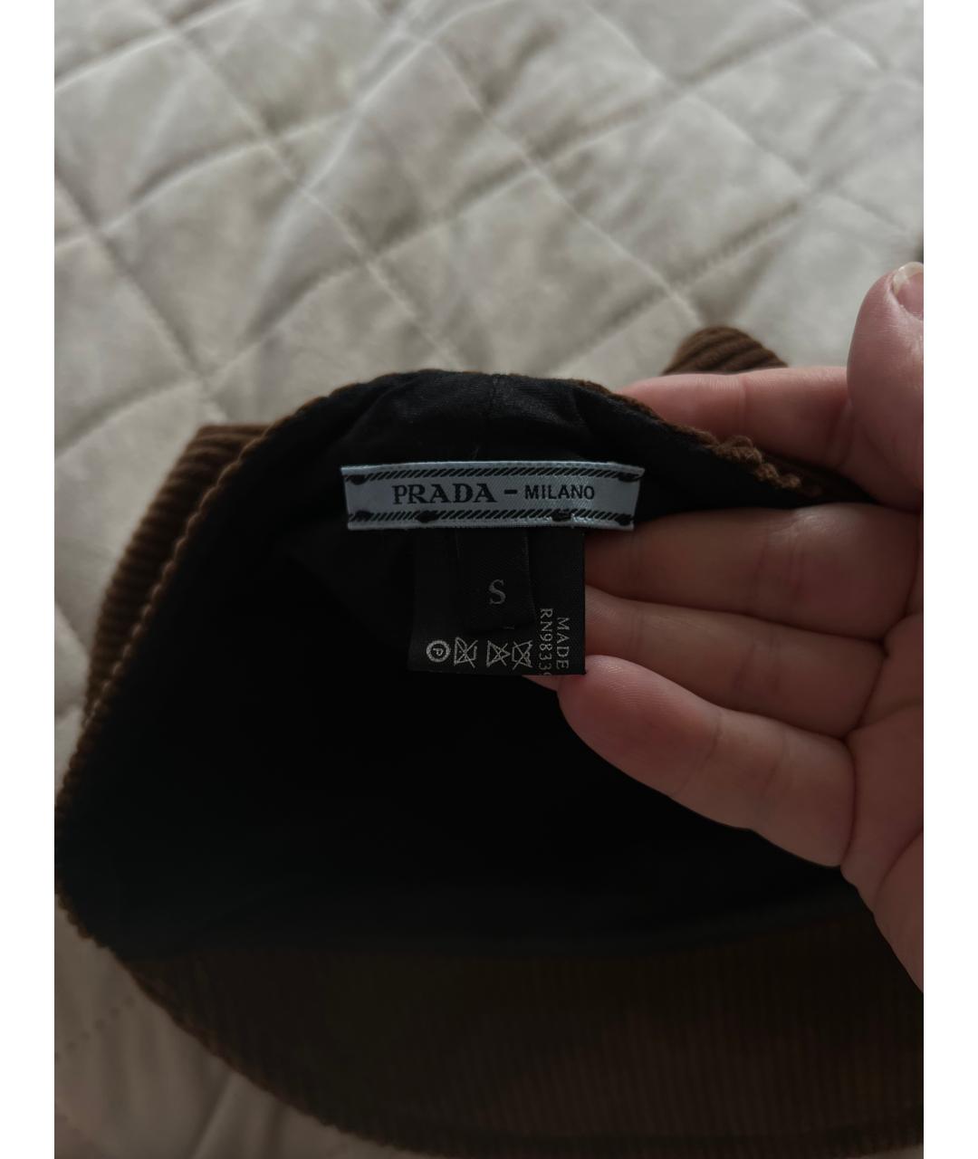 PRADA Коричневая кепка, фото 4