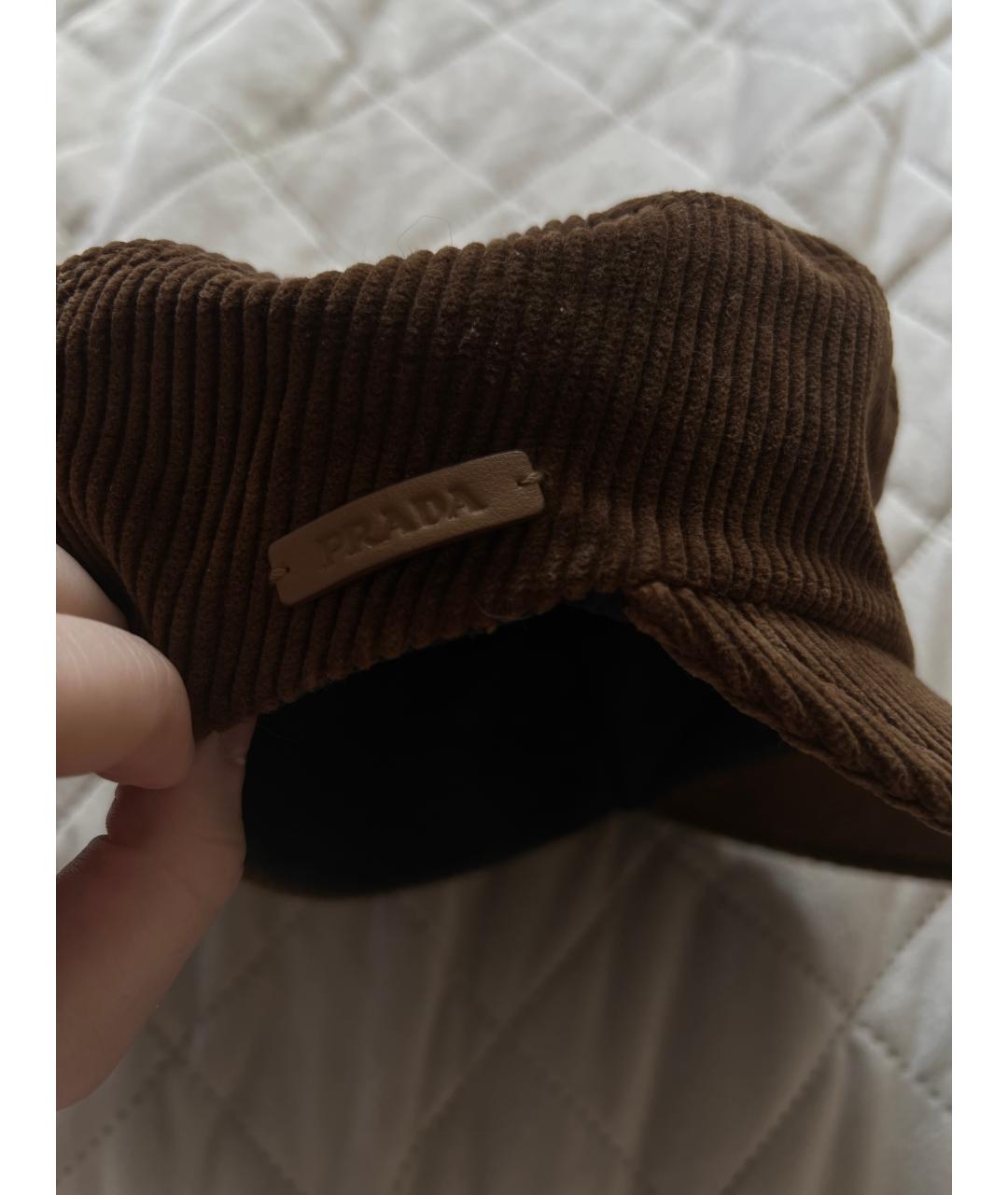 PRADA Коричневая кепка, фото 2
