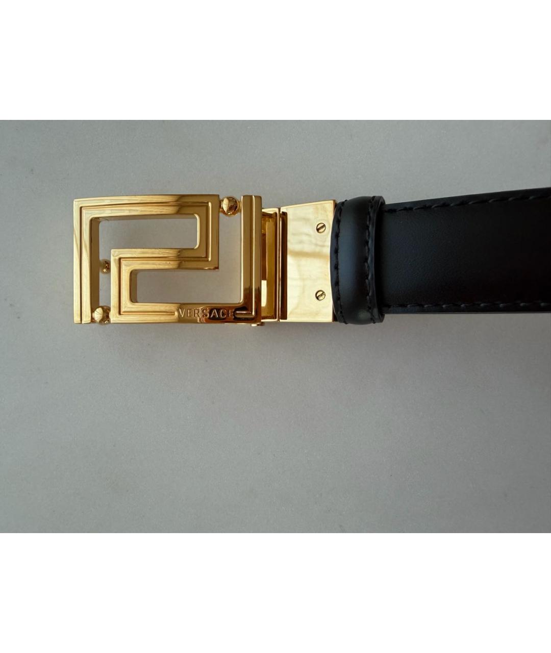 VERSACE Черный кожаный ремень, фото 4