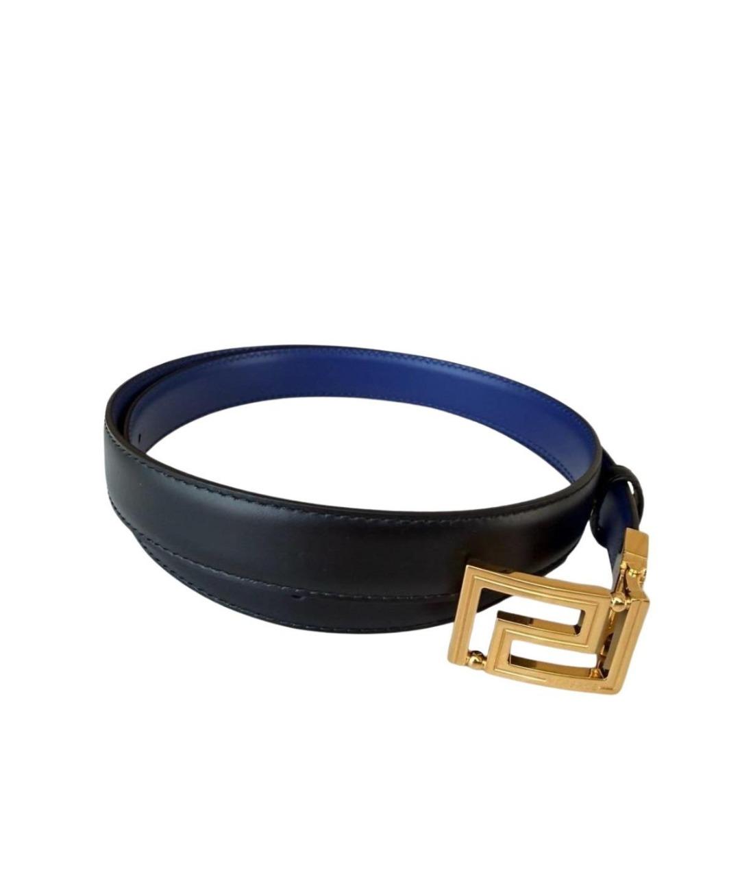 VERSACE Черный кожаный ремень, фото 1