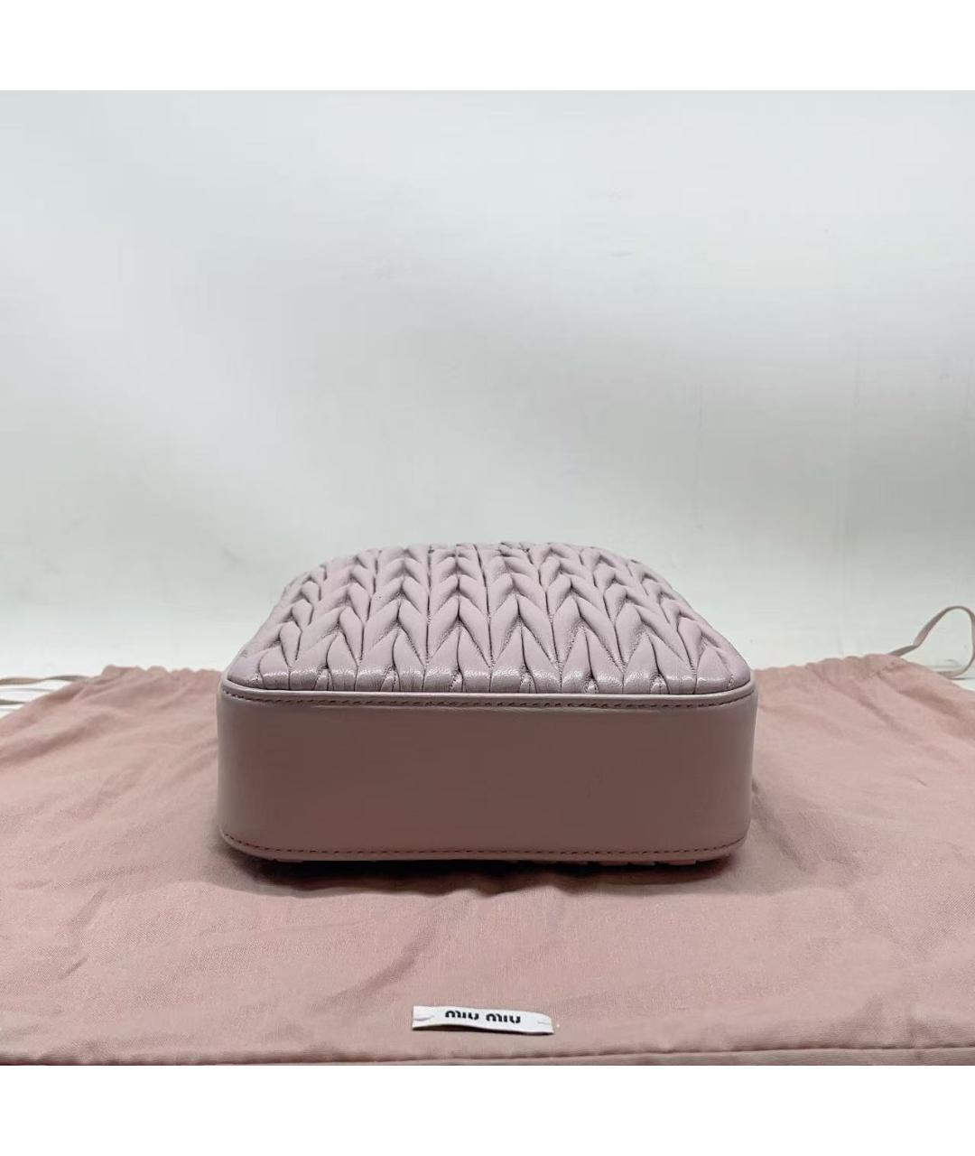 MIU MIU Розовая кожаная сумка через плечо, фото 7