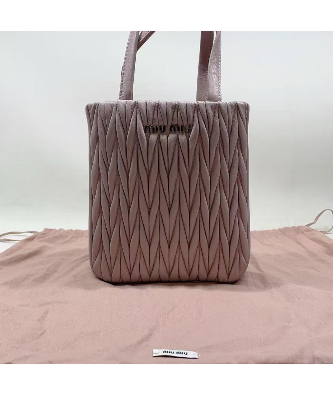 MIU MIU Розовая кожаная сумка через плечо, фото 3