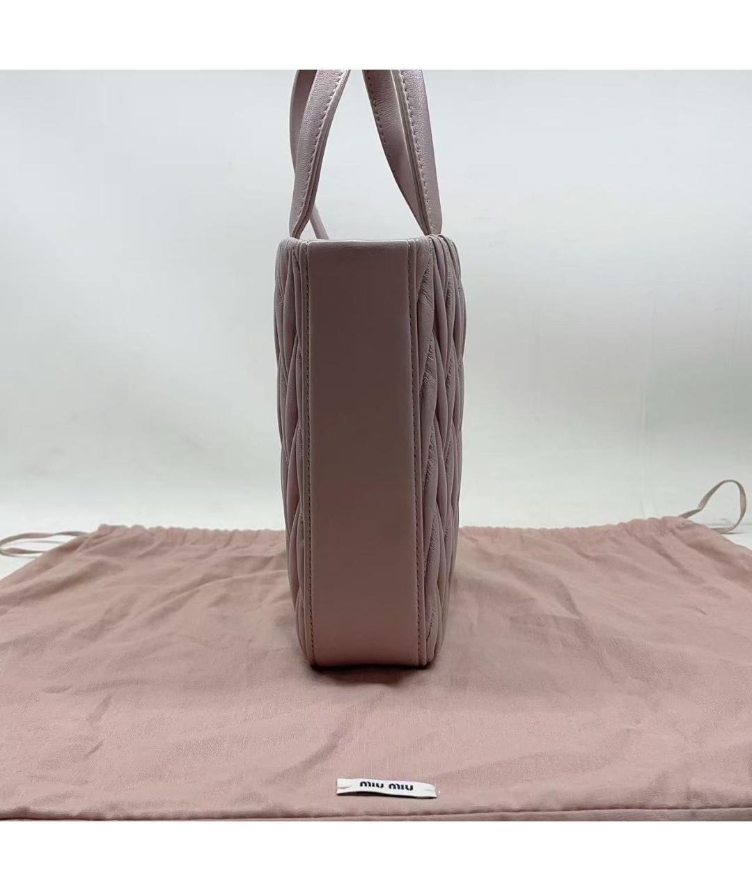 MIU MIU Розовая кожаная сумка через плечо, фото 6
