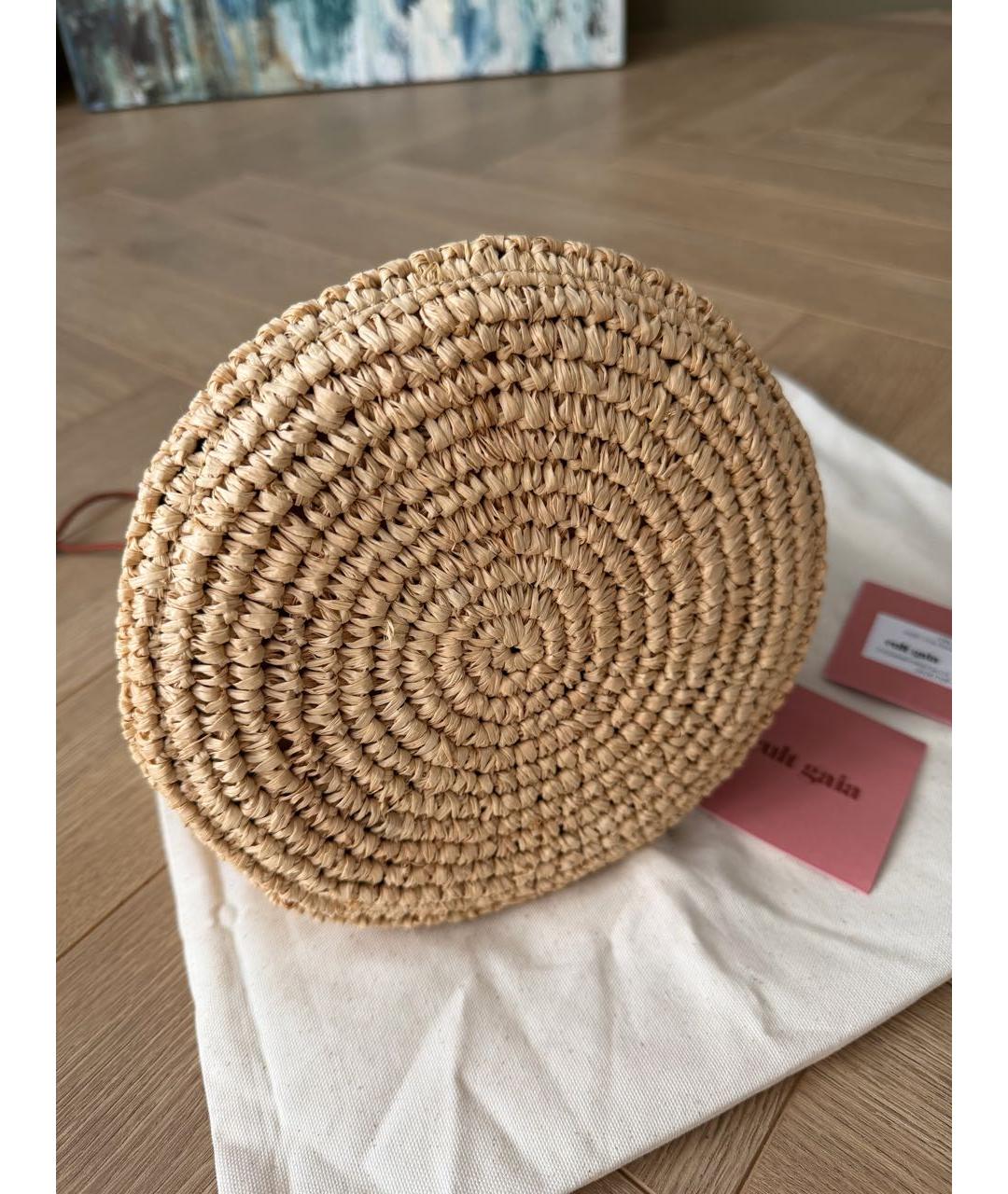 CULT GAIA Бежевая кожаная сумка с короткими ручками, фото 5