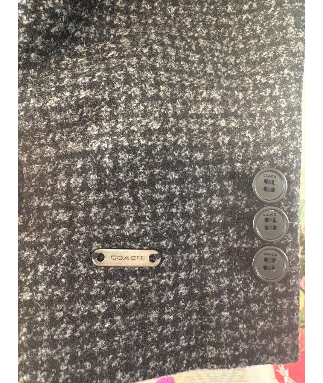 COACH Серый шерстяной жакет/пиджак, фото 8
