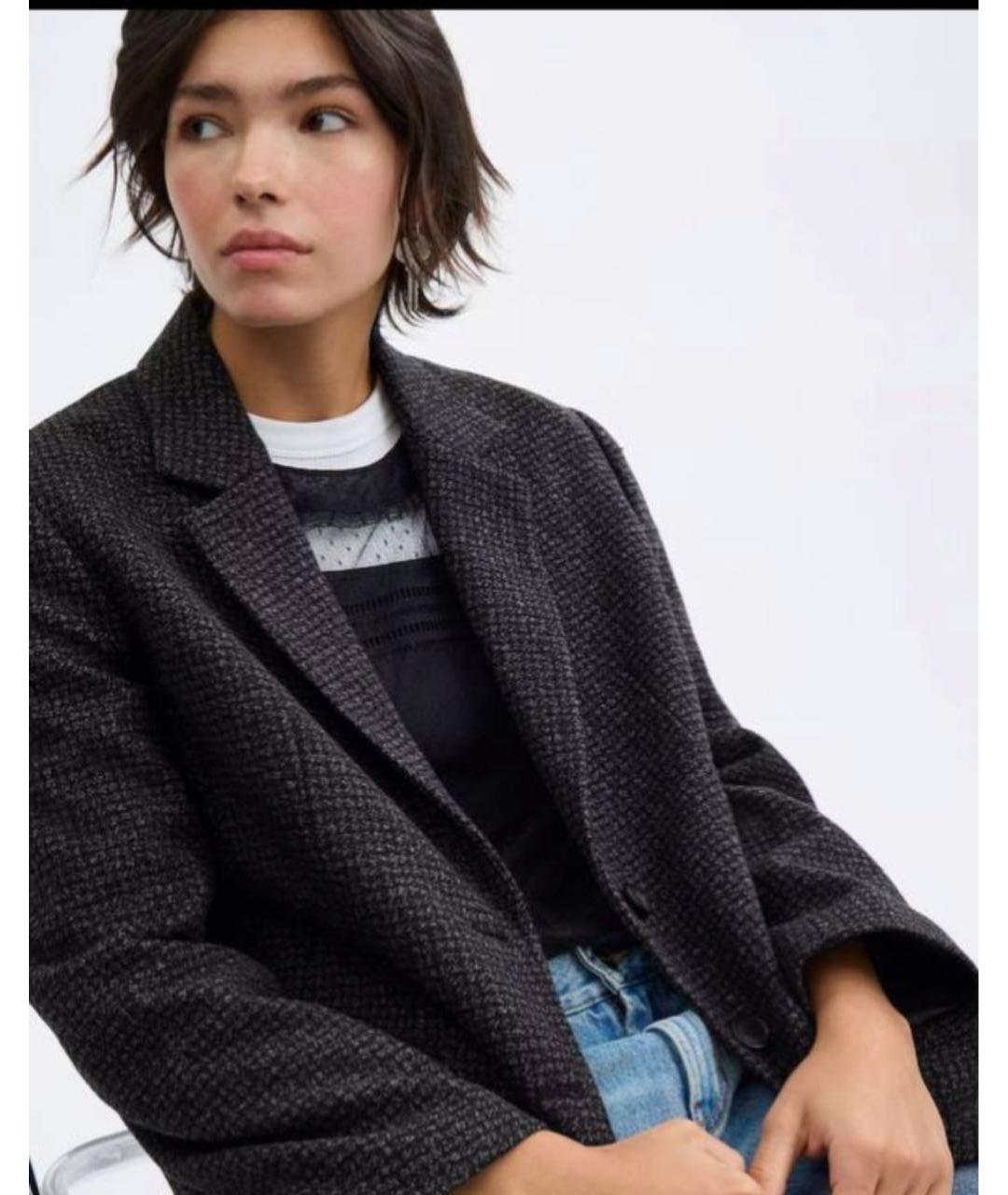 COACH Серый шерстяной жакет/пиджак, фото 6