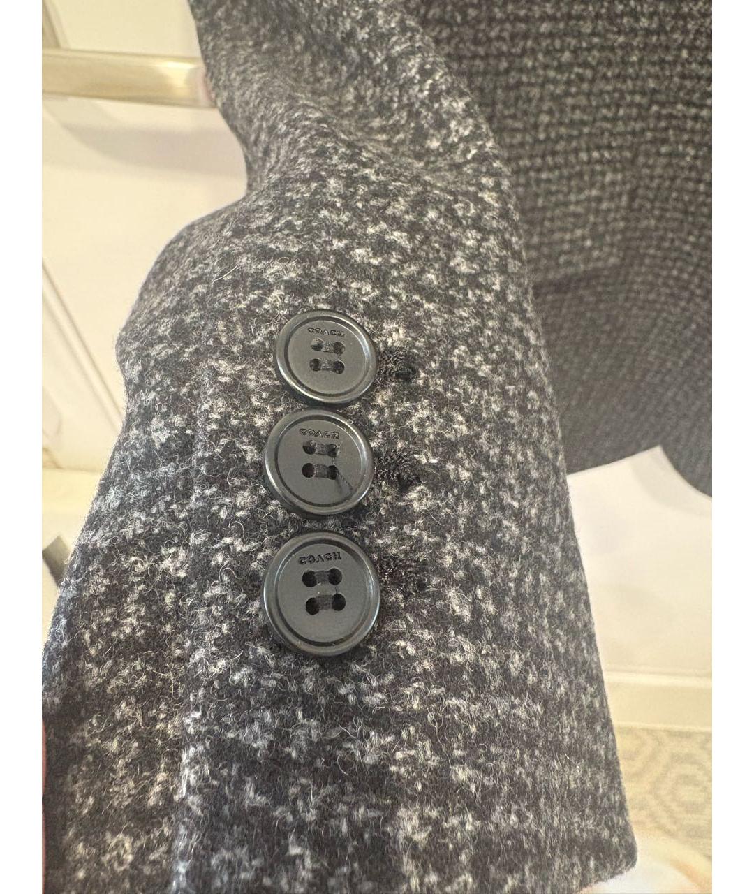 COACH Серый шерстяной жакет/пиджак, фото 7