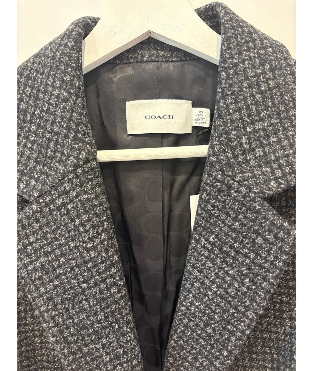 COACH Серый шерстяной жакет/пиджак, фото 3