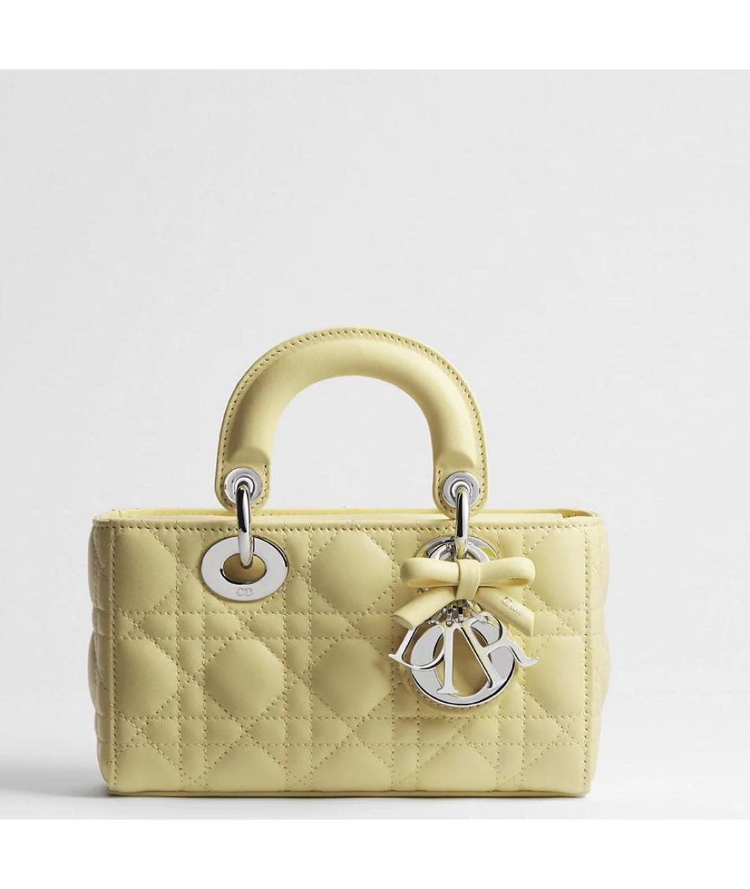 CHRISTIAN DIOR Желтая кожаная сумка через плечо, фото 4