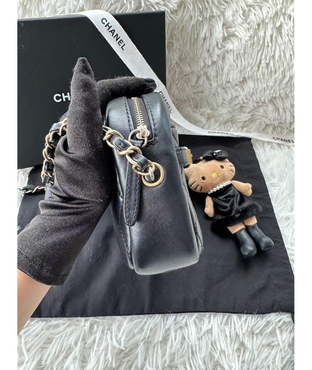 CHANEL Черная кожаная сумка через плечо, фото 3