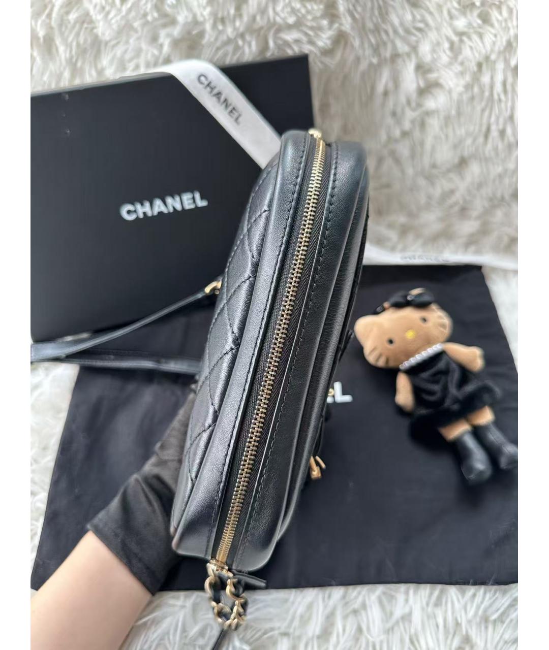 CHANEL Черная кожаная сумка через плечо, фото 4