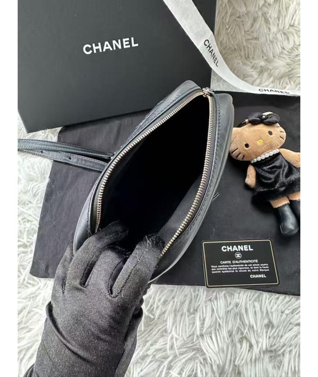 CHANEL Черная кожаная сумка через плечо, фото 6