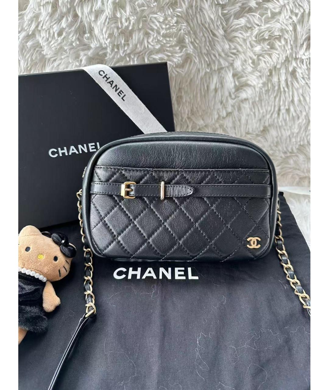 CHANEL Черная кожаная сумка через плечо, фото 8