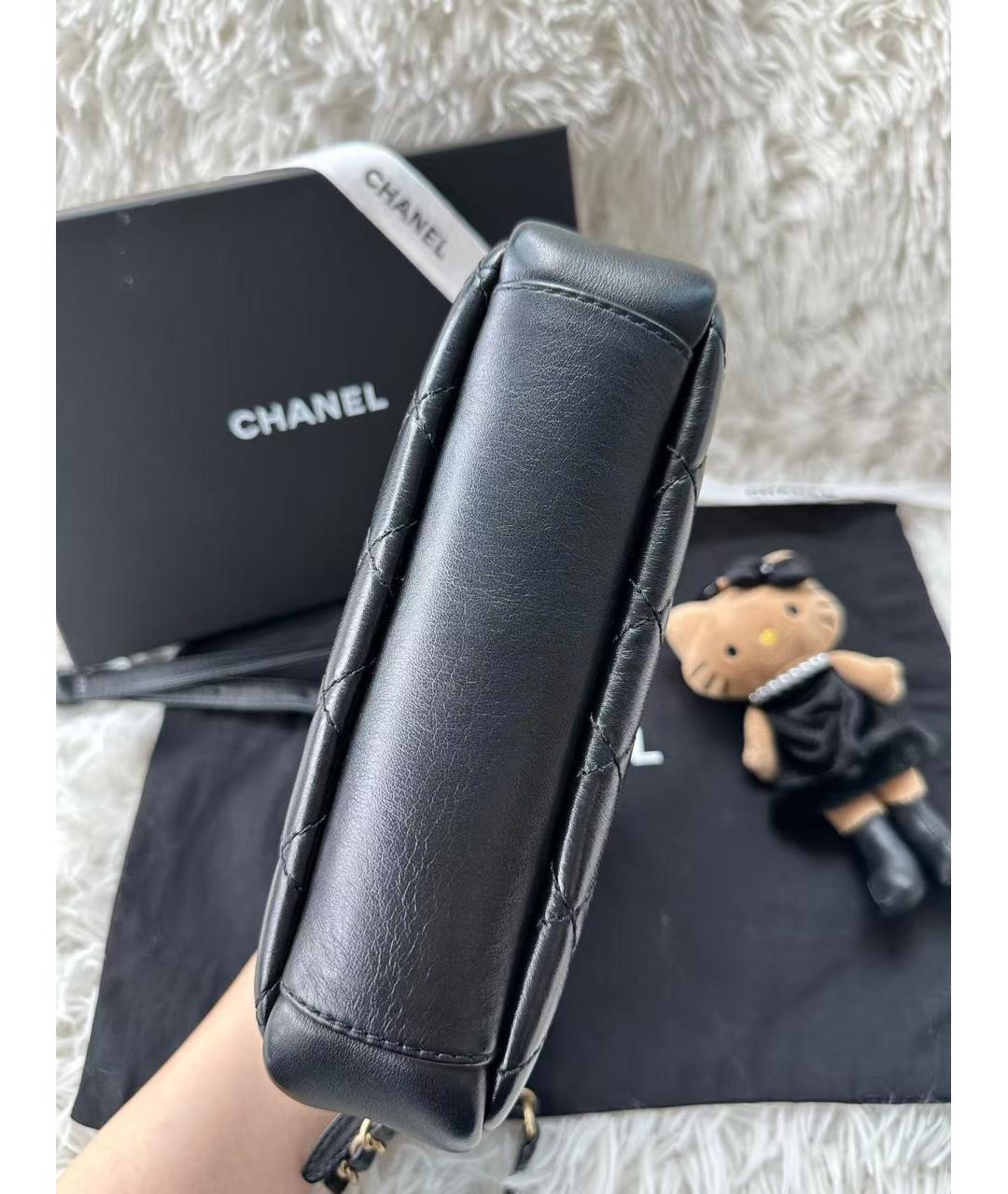 CHANEL Черная кожаная сумка через плечо, фото 5