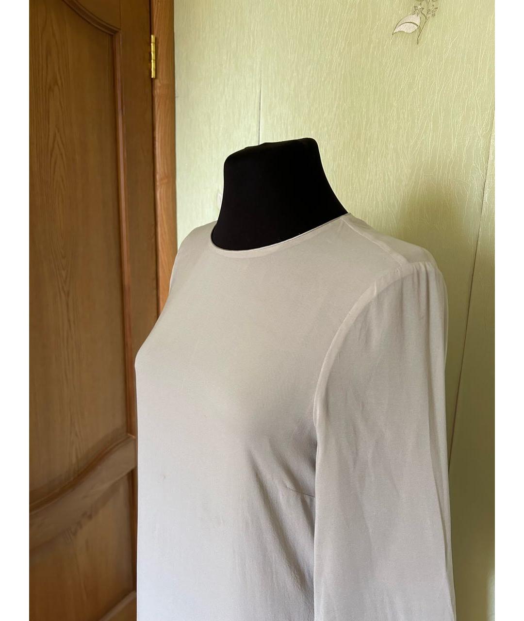 BURBERRY Серое шелковое повседневное платье, фото 5