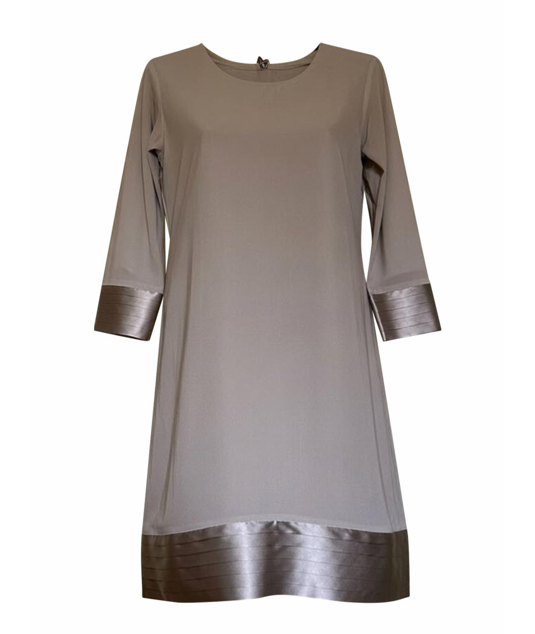 BURBERRY Серое шелковое повседневное платье, фото 6