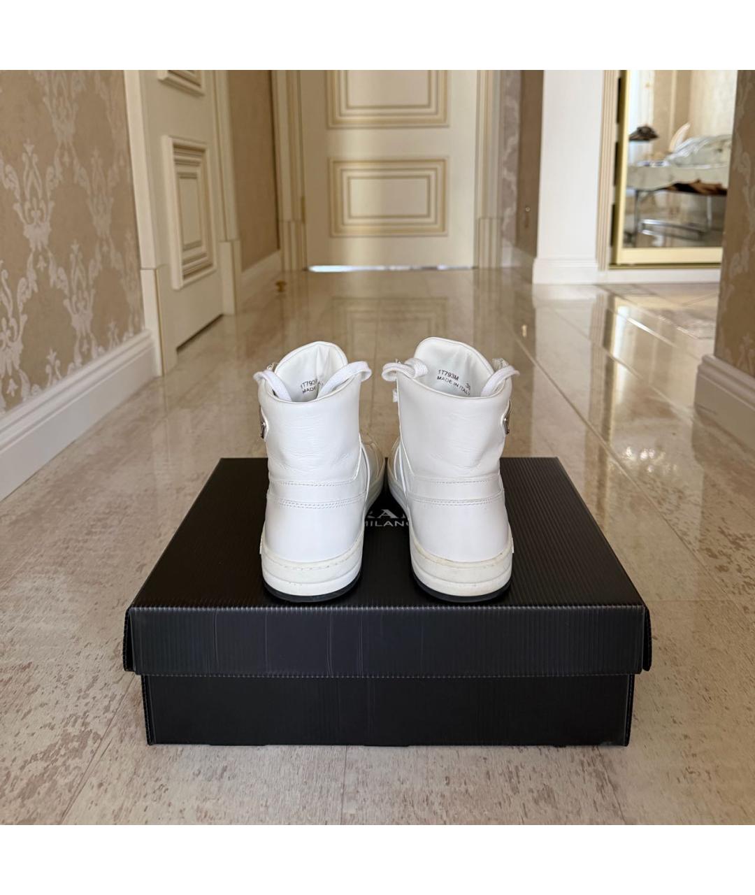 PRADA Белые кожаные кеды, фото 4