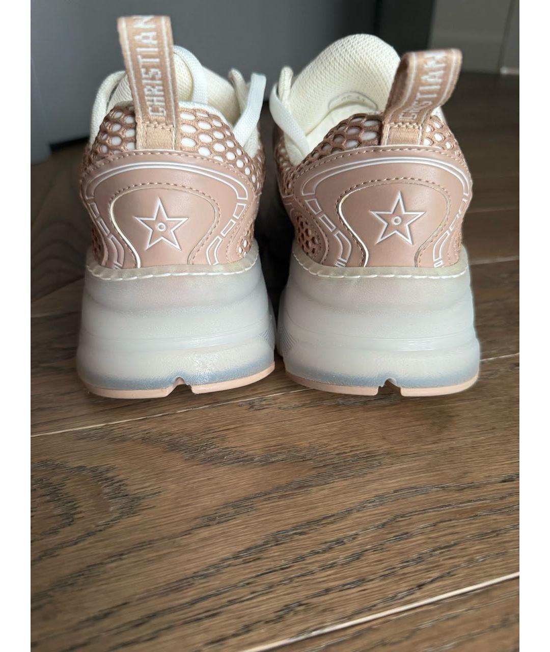 CHRISTIAN DIOR Бежевые кожаные кроссовки, фото 5