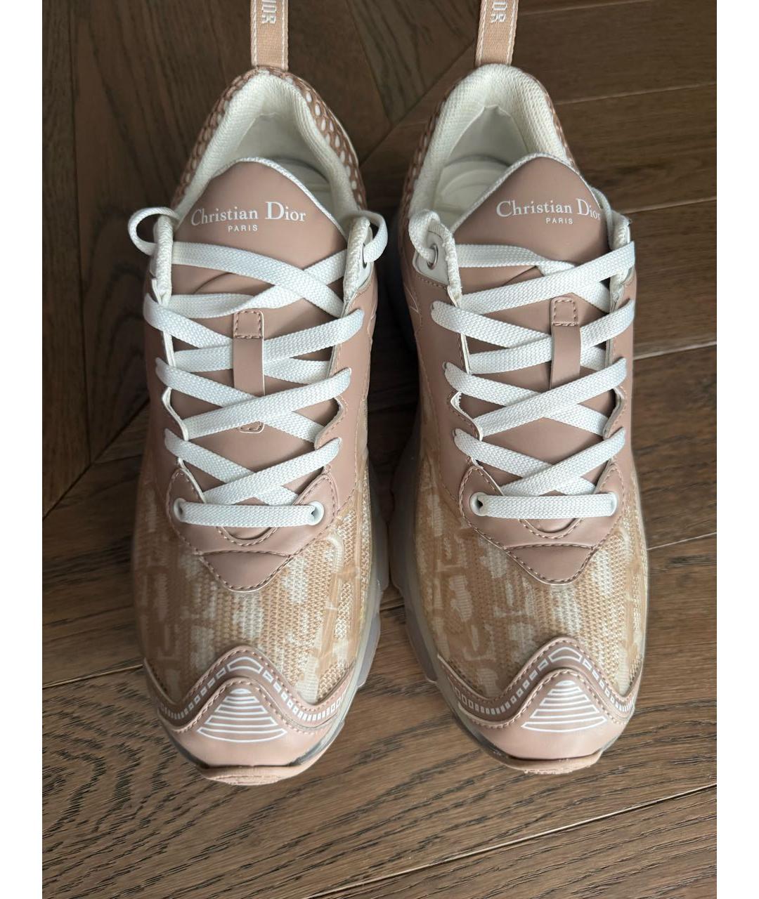 CHRISTIAN DIOR Бежевые кожаные кроссовки, фото 3