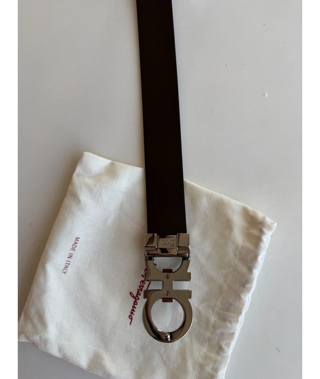 FERRAGAMO Черный кожаный ремень, фото 3