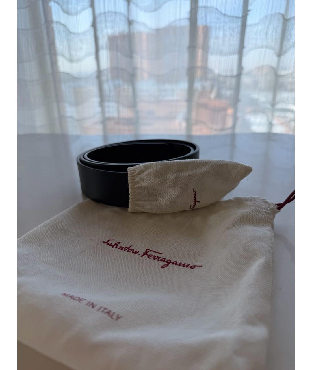 FERRAGAMO Черный кожаный ремень, фото 7