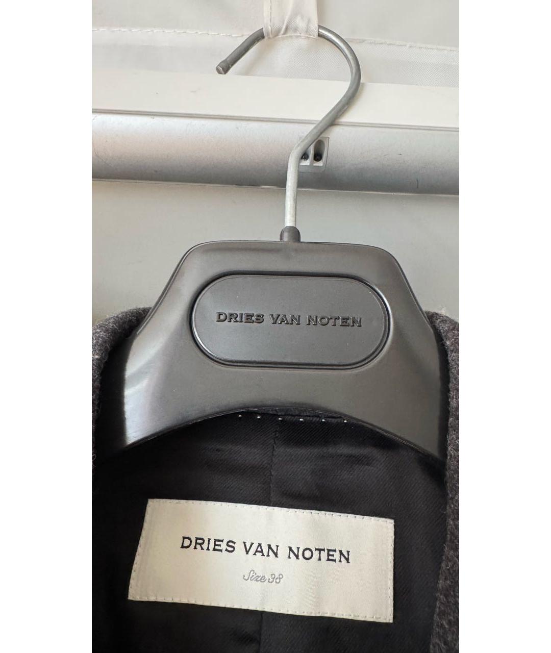 DRIES VAN NOTEN Серое шерстяное пальто, фото 4