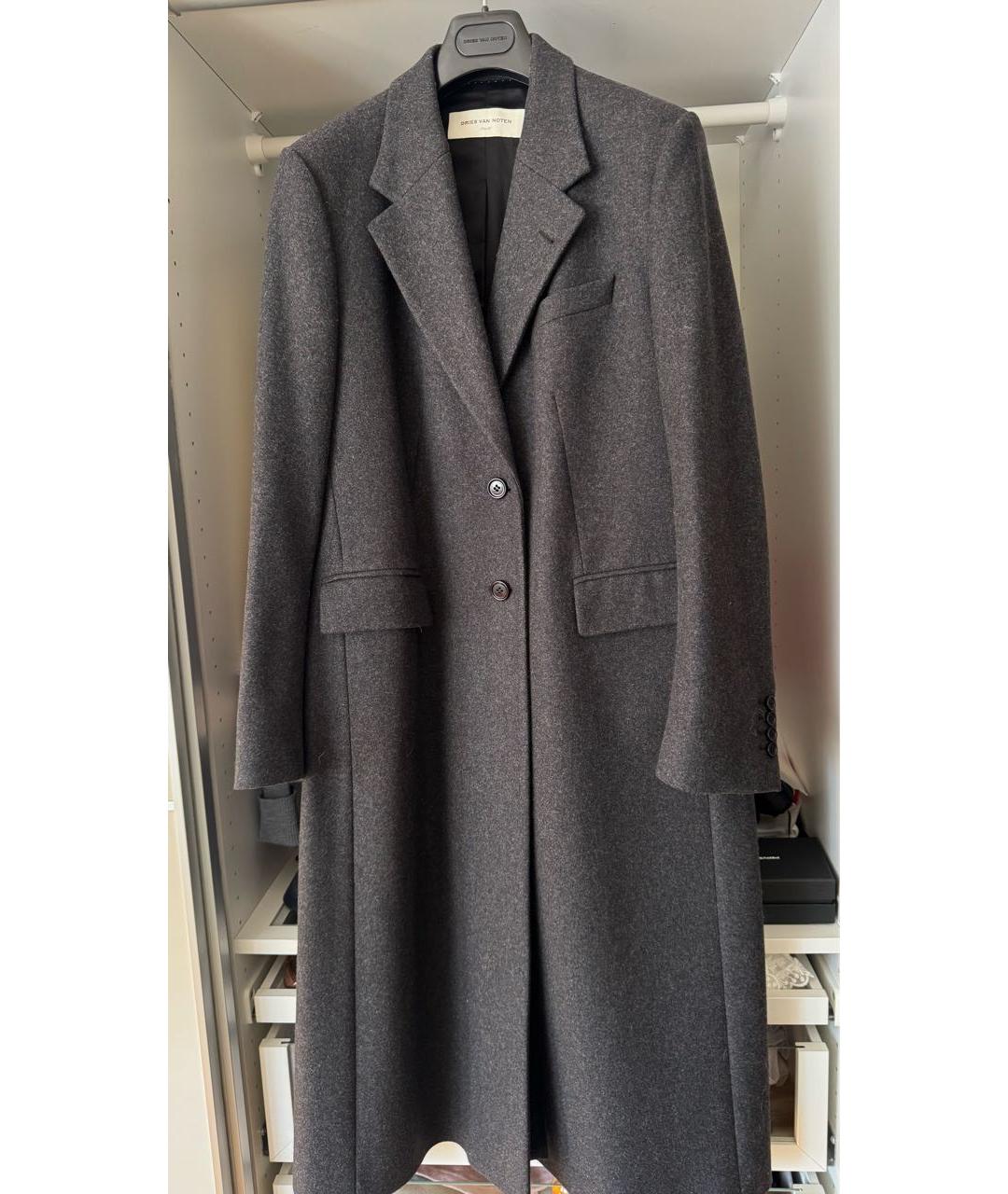 DRIES VAN NOTEN Серое шерстяное пальто, фото 9