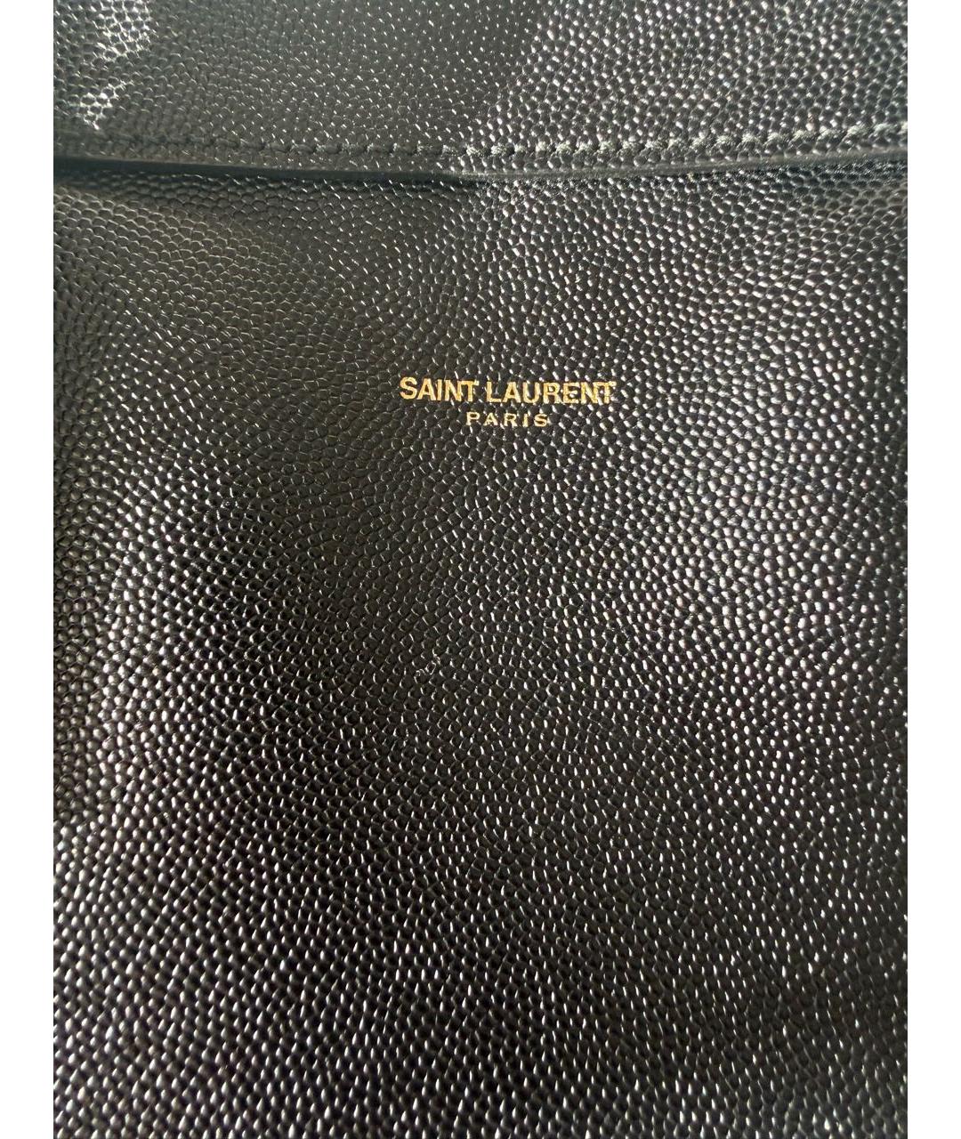 SAINT LAURENT Черная кожаная сумка через плечо, фото 4