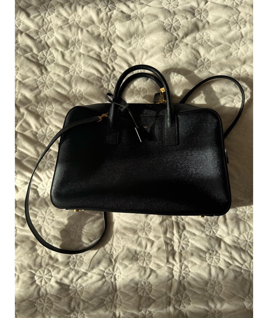 SAINT LAURENT Черная кожаная сумка через плечо, фото 5