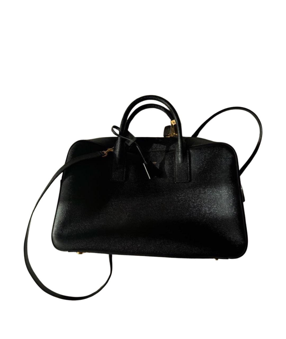 SAINT LAURENT Черная кожаная сумка через плечо, фото 1