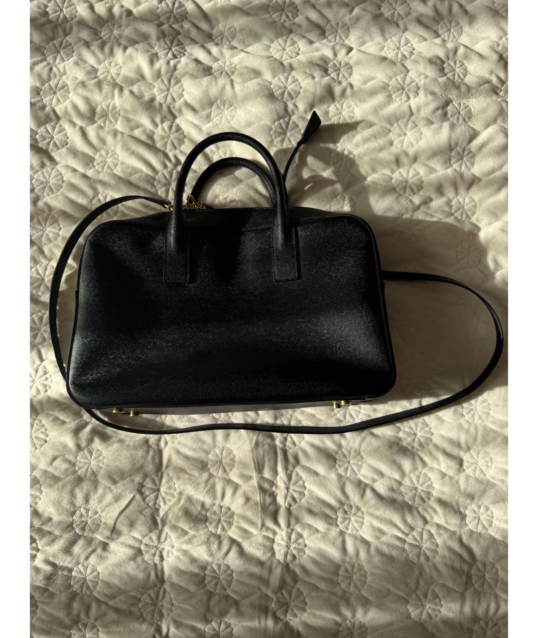 SAINT LAURENT Черная кожаная сумка через плечо, фото 2