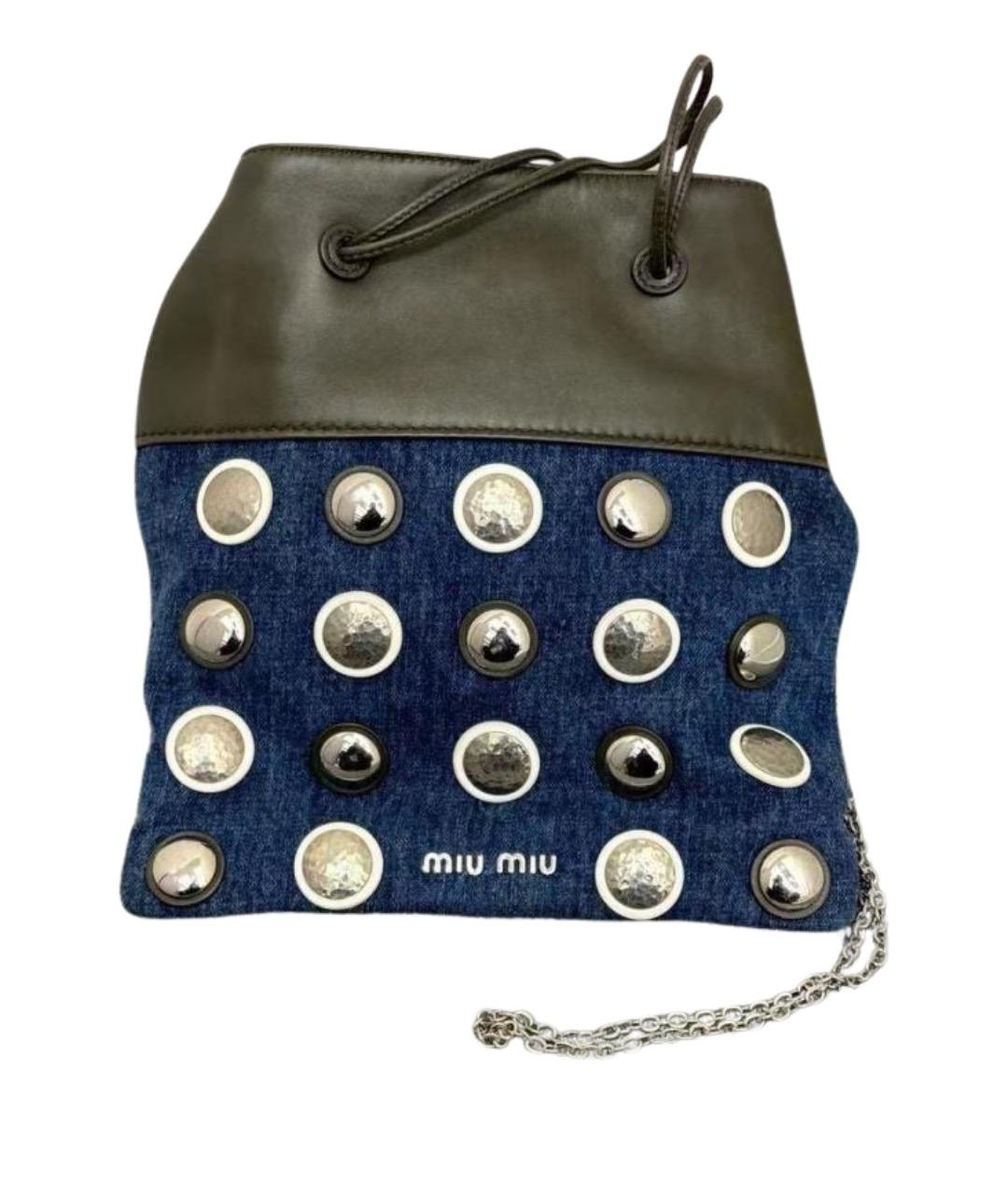 MIU MIU Голубая деним сумка через плечо, фото 1