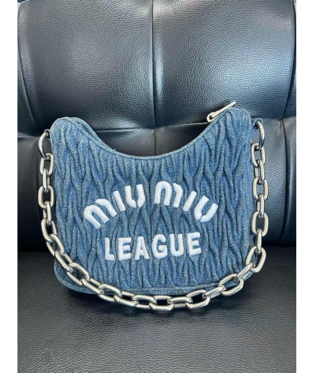 MIU MIU Голубая деним сумка через плечо, фото 8