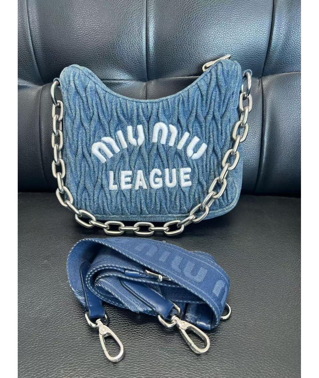 MIU MIU Голубая деним сумка через плечо, фото 2