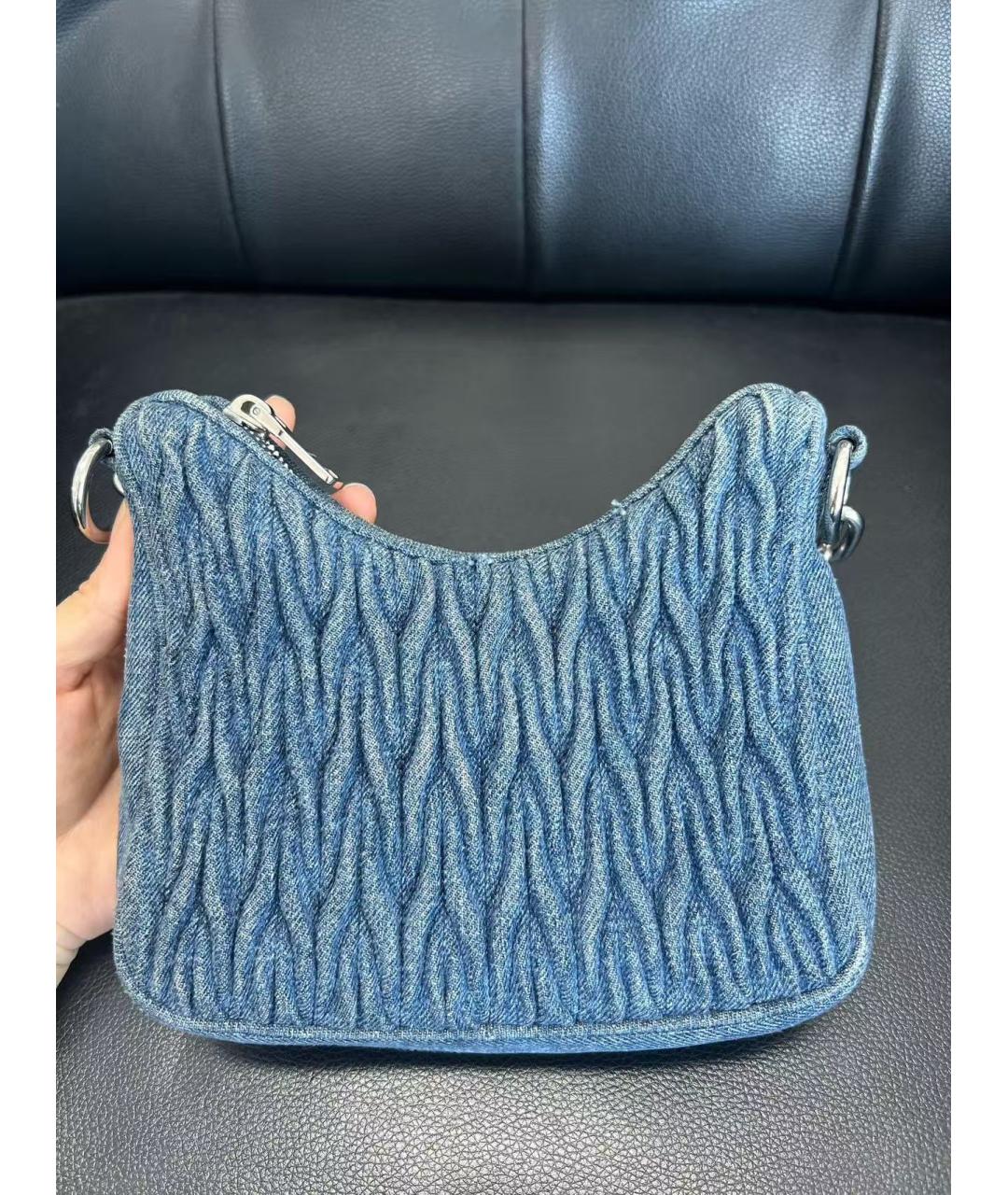 MIU MIU Голубая деним сумка через плечо, фото 4