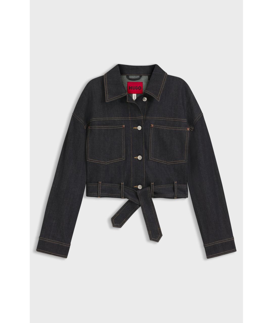 HUGO Темно-синяя хлопковая куртка, фото 7