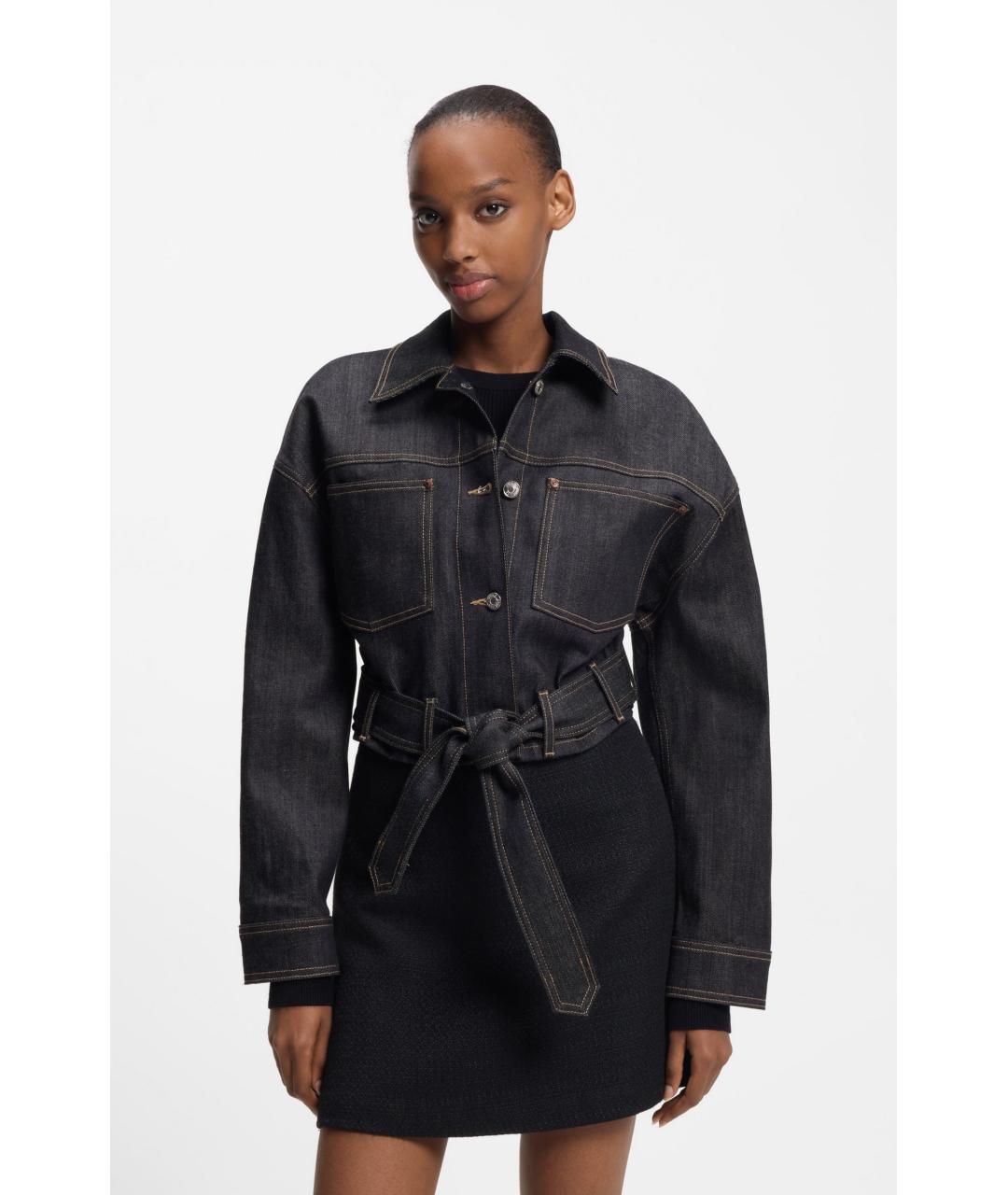 HUGO Темно-синяя хлопковая куртка, фото 5